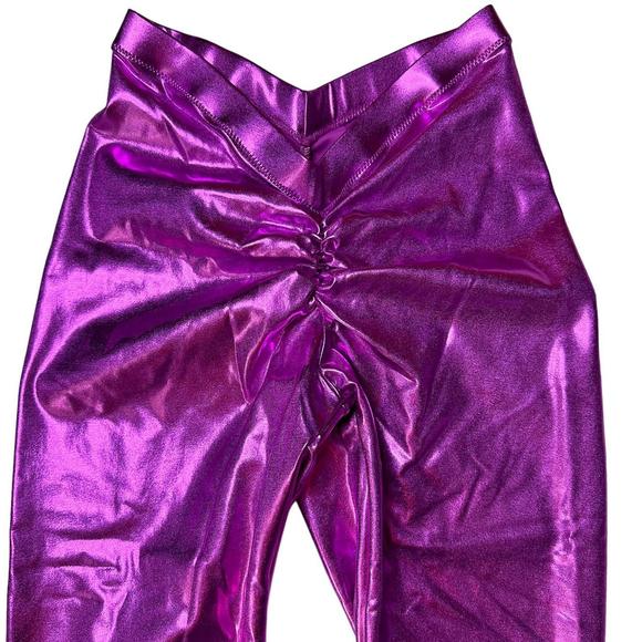 NWT Skims Metallic Swim V Waist Cropped Pants in Dragonfruit Women’s XS - Picture 3 of 6
